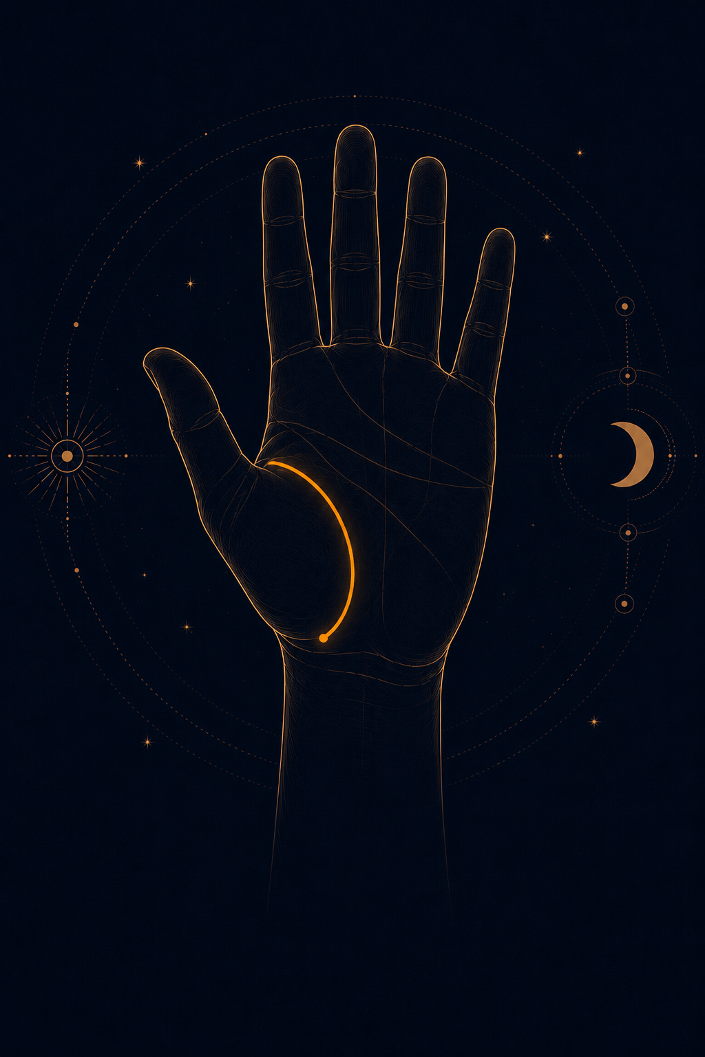 Hand illustration highlighting the Life Line